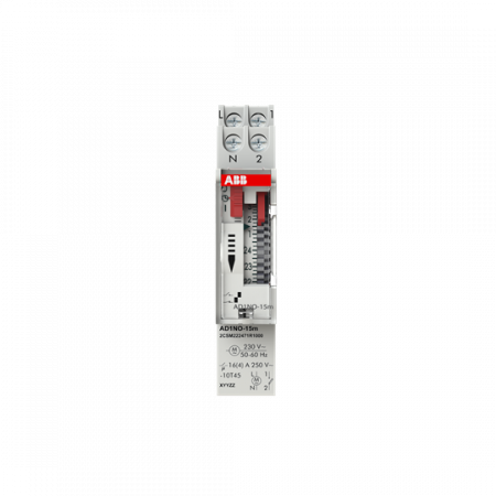 ABB AD1NO-15m Analoge Zeitschaltuhr Tagesprogramm 15-min-Takt, 1 Schließer 230 V AC