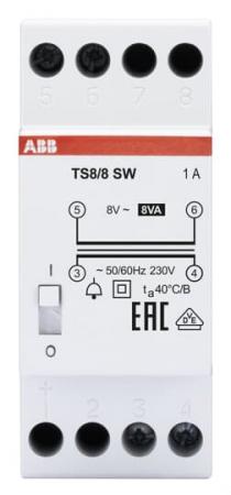 ABB TS 8/8SW Klingeltransformator 230V 8 VA, 8V, EIN/AUS Schalter