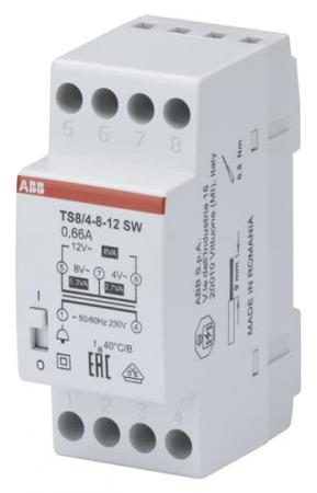 ABB TS 8/4-8-12SW Klingeltransformator 230V 8 VA,4-8-12V, EIN/AUS Schalter