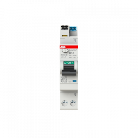 ABB DSX301C B13 A30 FI/LS-Schalter, 1 TE 6kA, 1P+N, Typ A, B13, 30mA FlexLine Push-in Technologie