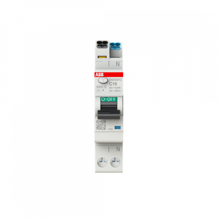 ABB DSX301C C16 A30 FI/LS-Schalter, 1 TE 6kA, 1P+N, Typ A, C16, 30mA FlexLine Push-in Großverpackung