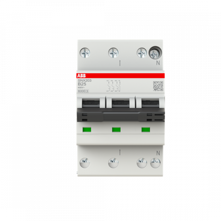 ABB SNX203-B25 Sicherungsautomat B-Char., 6KA, 3P+N, 25 A FlexLine Push-in Technologie