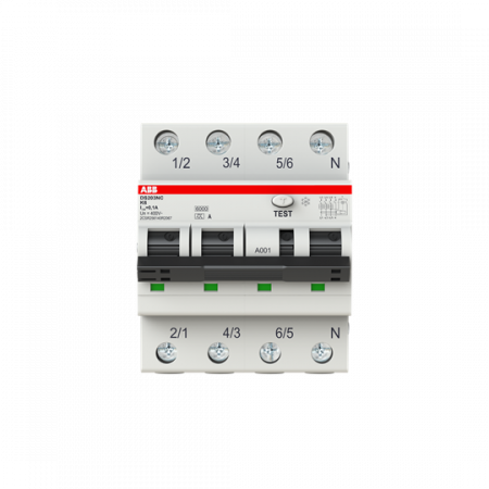 ABB DS203NC K6 A100 FI/LS-Schalter Icn = 6.000 A nach IEC/EN 61009-1, Icu = 10 kA IEC/EN 60947-2