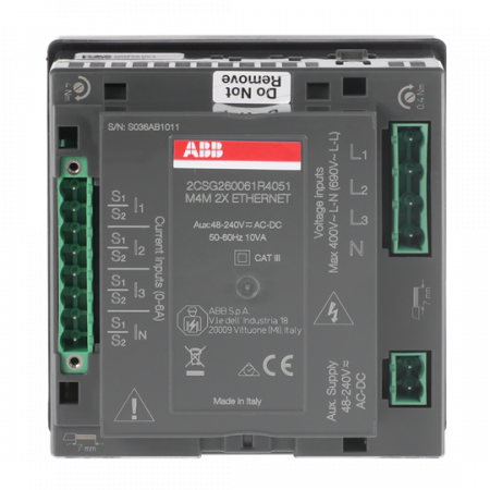 ABB M4M 2X ETHERNET Netzanalysegerät, Hutschienen-Gerät ohne Display, Protokoll: Modbus TCP/IP