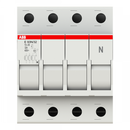 ABB E 93N/32 Sicherungs-Trennschalter. 3+N Pol, 32A für Sicherungseinsatz 10,3 x 38mm (AC-22
