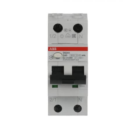 ABB DS201 C40 APR30 FI/LS-Schalter 6kA, 1P+N, Typ A, C 40, 30mA, kurzzeitverzögert
