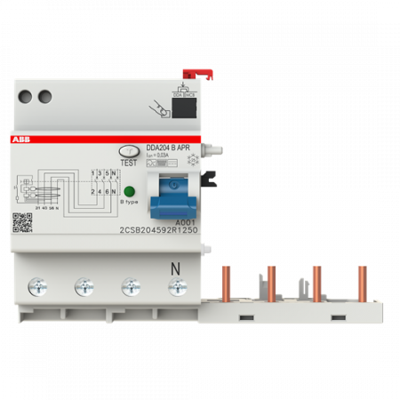 ABB DDA204 B-25/0.03 AP-R FI-Block für S204 4P, allstromsensitiv, 25A, 30mA