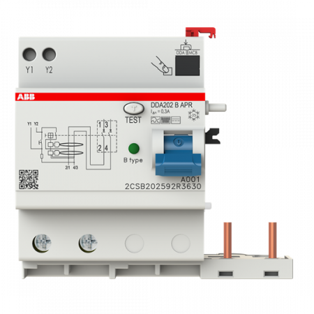 ABB DDA202 B-63/0.3 AP-R FI-Block für S202/S302 2P, allstromsensitiv, 63A, 300mA