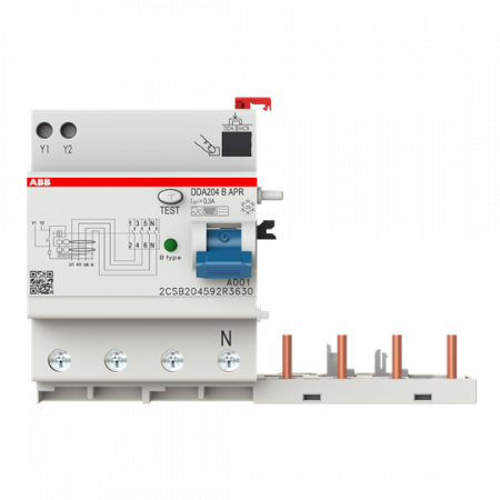 ABB DDA204 B-63/0.3 AP-R FI-Block für S204/S304 4P, allstromsensitiv, 63A, 300mA