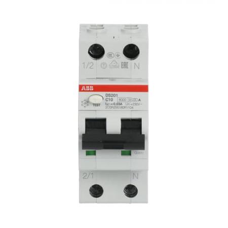 ABB DS201 C10 A30 FI/LS-Schalter 6kA, 1P+N, Typ A, C 10, 30mA
