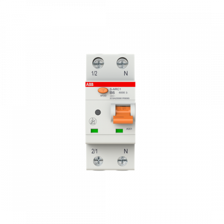 ABB S-ARC1 B6 AFDD+LS, 6 kA, 1P+N, 2TE Fehlerlichtbogen-Schutzeinrichtung + LS