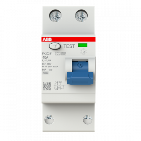 ABB FX202 F-40/0.03 Fehlerstrom-Schutzschalter Typ F 2P 30mA 40 A mischfrequenzsensitiv FlexLine Push-in Technologie