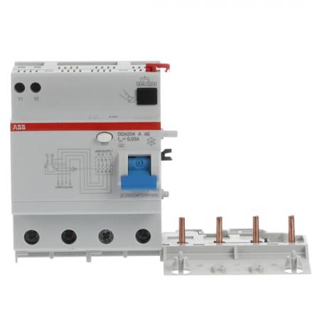 ABB DDA204 A-63/0.03 AE FI-Block für S204/S304 4P, Typ A, 63A, 30mA, Not Aus Funktion
