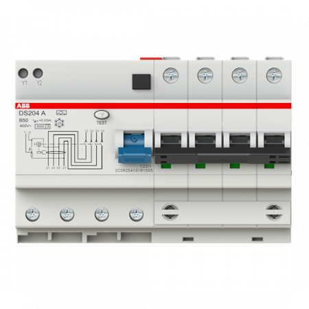 ABB DS204 A-B50/0.03 FI/LS-Kombination 6kA, 4P, Typ A, B 50A, 30mA