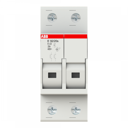 ABB E 92/20S Sicherungs-Trennschalter, 2Pol, 20A für Sicherungseinstatz 8,5 x 31,5mm mit Sicherungsüberwachungsanzeige