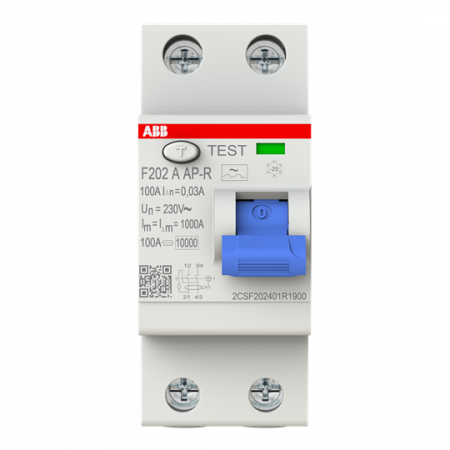 ABB F202 A-100/0.03 AP-R FI-Schutzschalter 2P, Typ A, 100A, 30mA, kurzzeitverzögert