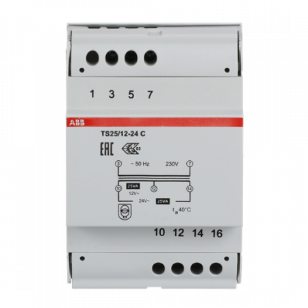 ABB TS 25/12-24 C Sicherheitstransformator 25 VA, 12-24 V AC Sekundärspannung