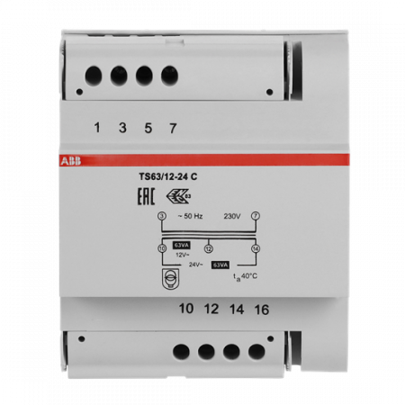 ABB TS 63/12-24 C Sicherheitstransformator 63 VA, 12-24 V AC Sekundärspannung