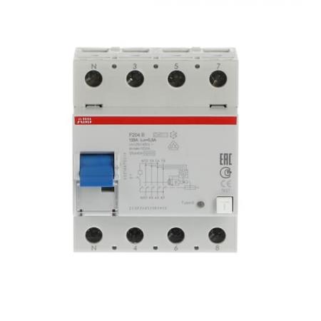 ABB F204 B-125/0.3-L FI-Schutzschalter 4P, allstromsensitiv, 125A, 300mA, N links