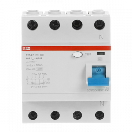 ABB F204 F-40/0.03 FI-Schalter 4P, Type F, 40A, 30mA