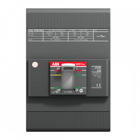 ABB XT3D 250 3p F F Kompaktlasttrennschalter Tmax XT3D mit vorderseitigen Anschlüssen, 3polig