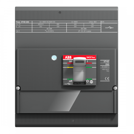 ABB XT4D 250 4p F F Kompaktlasttrennschalter Tmax XT4D mit vorderseitigen Anschlüssen, 4polig