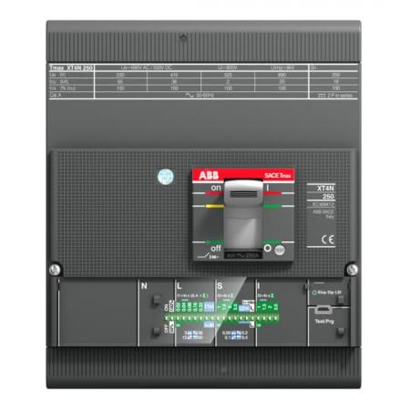 ABB XT4L 250 Ekip Dip LS/I In=60A 4p F F UL/ Kompaktleistungsschalter Tmax XT4 mit vorderseitigen Anschlüssen, 4polig