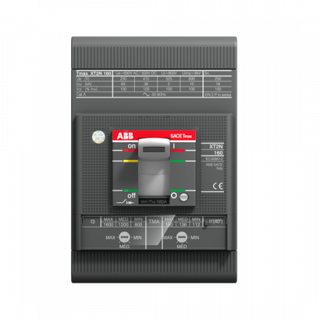 ABB XT2L 160 MA 160 Im=960…2240 3p F F Kompaktleistungsschalter Tmax XT2 mit vorderseitigen Anschlüssen, 3polig