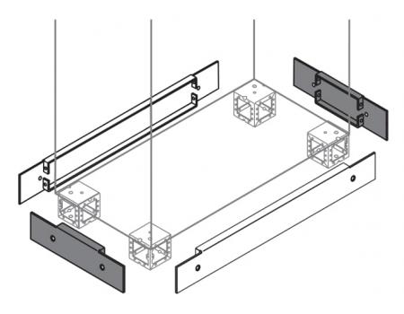 ABB IS2-ZN3000 2 Sockelblenden H=100mm, B=300mm, Lackierung: grau, RAL 7012