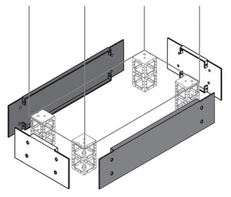ABB IS2-ZN1002 2 Sockelblenden H=200mm, B=1000mm, Lackierung: grau, RAL 7012
