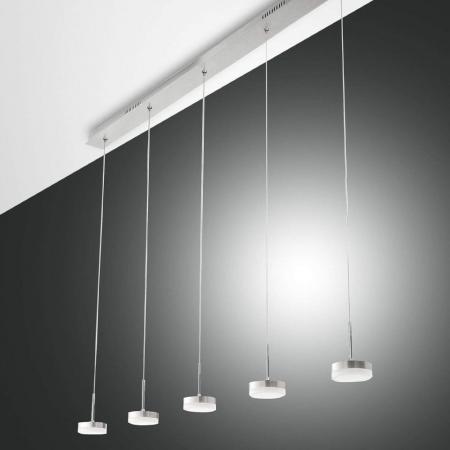 Dunk Pendelleuchte LED 5x8W Aluminium gebürstet dimmbar Fabas Luce