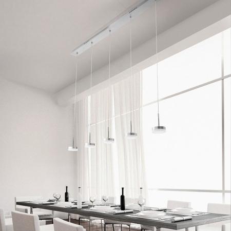 Dunk Pendelleuchte LED 5x8W Aluminium gebürstet dimmbar Fabas Luce