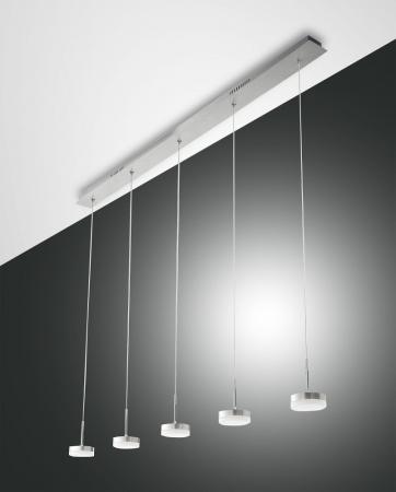Dunk Pendelleuchte LED 5x8W Aluminium gebürstet dimmbar Fabas Luce