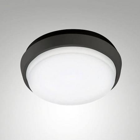 Fabas Luce 3315-69-101 LED Außen Deckenleuchte Olly Ø180mm 10W Warmweiß IP54 Schwarz