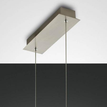 Balkenförmige 110cm lange Eichenholz LED-Pendelleuchte Badia dimmbar mit Ober- und Unterlicht von Fabas Luce
