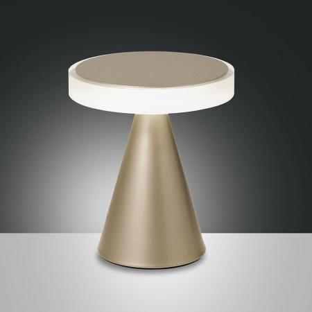 Neutra LED Tischleuchte in Gold edelmatt mit Touchdimmer von Fabas Luce