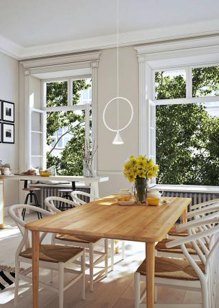 Sirio Filigrane runde LED Pendelleuchte in Weiss von Fabas Luce