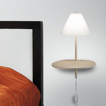 Goodnight Multifunktionale Tischleuchte in Kombination Tischablage integrierter Tastdimmer & USB-Port von Fabas Luce