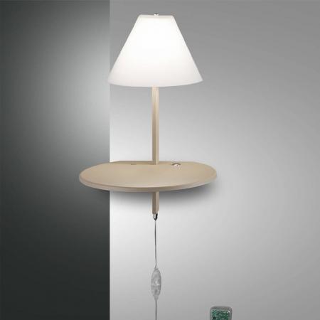 Goodnight Multifunktionale Tischleuchte in Kombination Tischablage integrierter Tastdimmer & USB-Port von Fabas Luce