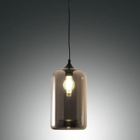 1-flammige Silo Pendelleuchte Zylindrisch aus Rauchglas Fabas Luce