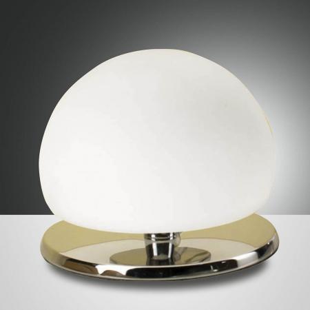 Morgana Zeitlose LED Nacht-Tischleuchte Verchromt dimmbar von Fabas Luce