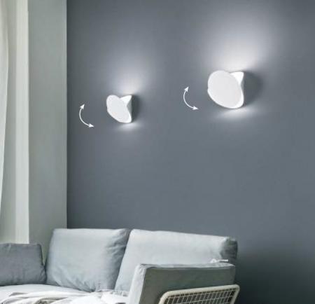 Verstellbare dimmbare LED-Wandleuchte Shield Weiss Fabas Luce
