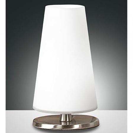 Milady Tischleuchte aus geblasenem Glas Nickel satiniert mit Touchdimmer & Memoryfunktion von Fabas Luce