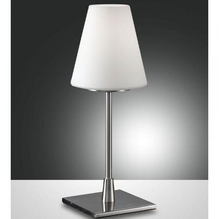 Lucy big Tischleuchte Nickel satiniert Fabas Luce