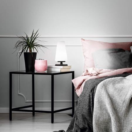 Milady Tischleuchte aus geblasenem Glas mit Touchdimmer & Memoryfunktion in Schwarz von Fabas Luce