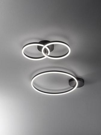 FABAS LUCE FAB-3508-61-101-01 Giotto LED Deckenleuchte Ø60cm 36W Warmweiß Schwarz dimmbar Smartluce