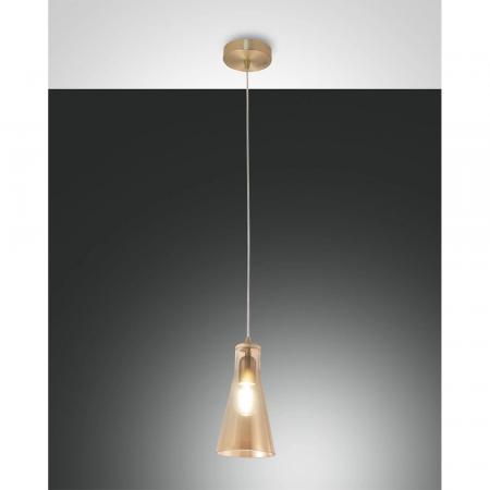 Dafne Mediterrane Glas-Pendelleuchte in zeitlosem Design in Amber von Fabas Luce