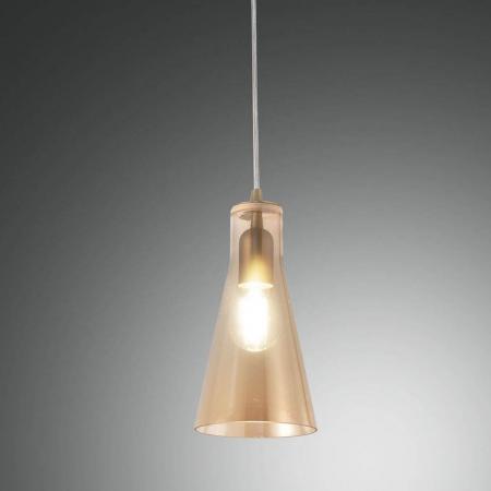 Dafne Mediterrane Glas-Pendelleuchte in zeitlosem Design in Amber von Fabas Luce