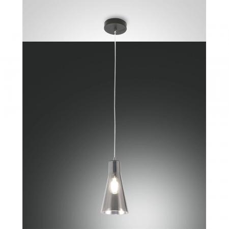 Dafne Mediterrane Glas-Pendelleuchte in zeitlosem Design in Rauchgrau von Fabas Luce