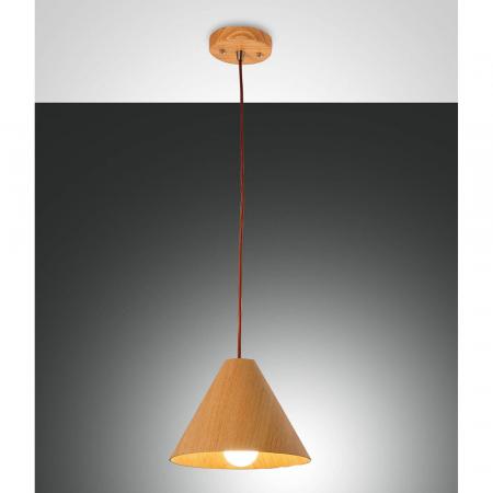 Esino Kegelförmige Pendelleuchte aus Eichenholz Ø25 von Fabas Luce